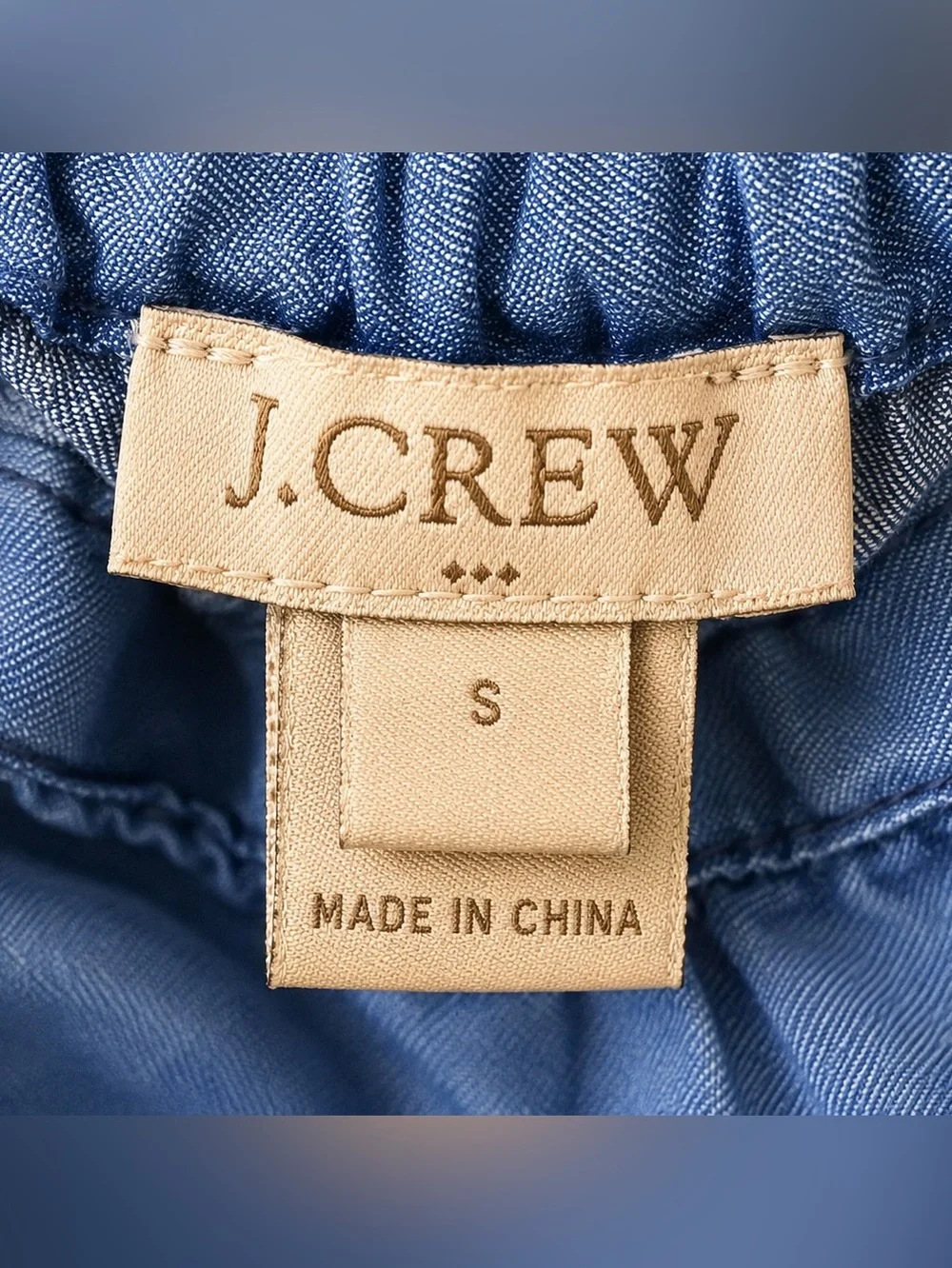 🖤 J. Crew Off Shoulder Top Women’s Blue Denim Chambray Size Small